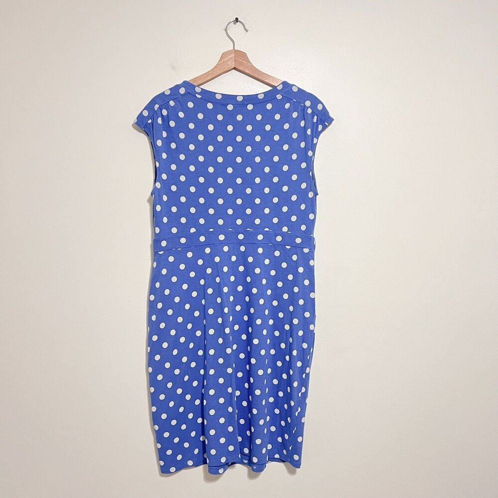 Boden Margot Blue White Polka Dot Dress Cotton UK 14 US 10 Pockets - Picture 7 of 11